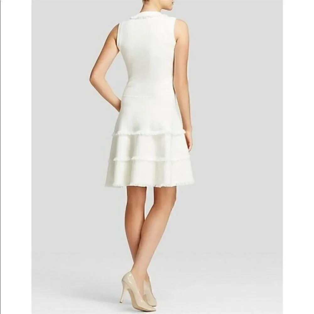 Kate Spade New York Bone White Fringe Trim Dress